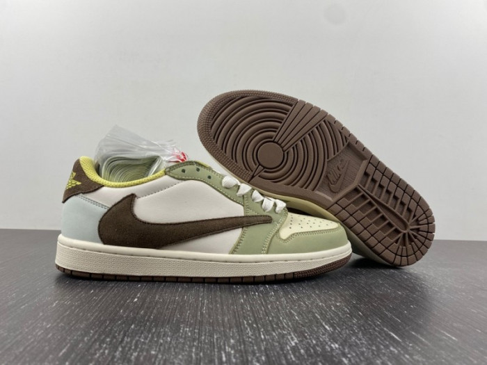 Travis Scott x Air Jordan 1 Low White/Green/Brown DM7866 603