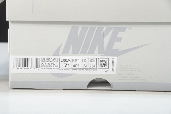 Air Jordan 1 Japan Neutral Grey Metallic Silver White DC1788-029